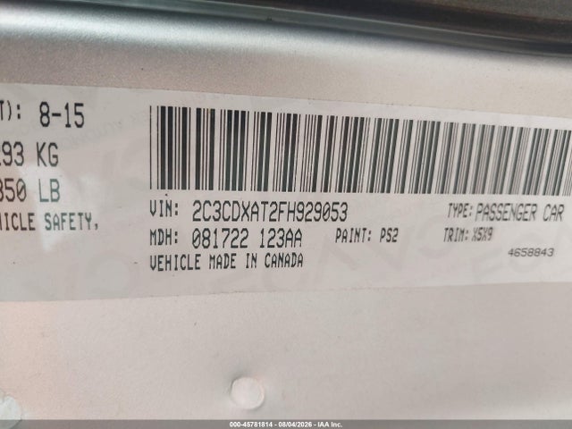 2C3CDXAT2FH929053 Dodge Charger Police