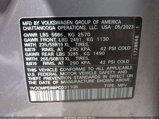 Продаж на аукціоні авто 2023 Volkswagen Id.4 Pro, vin: 1V2CMPE88PC031108, номер лоту: 45781963