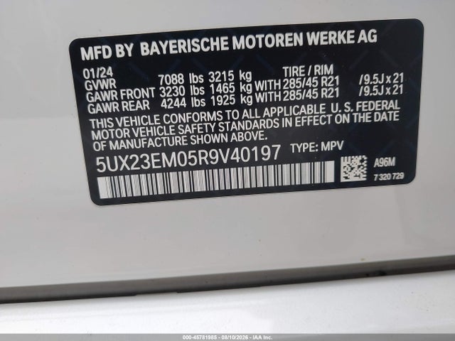 5UX23EM05R9V40197 BMW X7 Xdrive40i