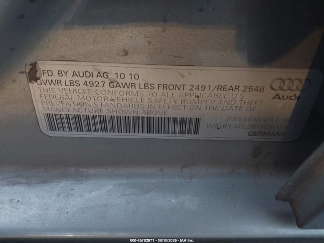 45782071 :رقم المزاد ، WAUFFAFL2BN026179 vin ، 2011 Audi A4 2.0t Premium مزاد بيع