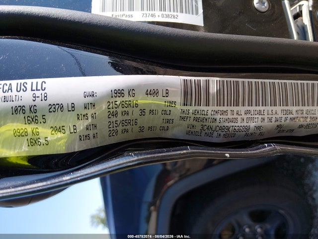 Продажа на аукционе авто 2019 Jeep Compass Sport Fwd, vin: 3C4NJCAB9KT636880, номер лота: 45782074