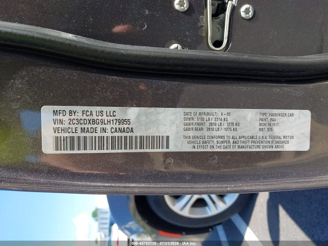 Продаж на аукціоні авто 2020 Dodge Charger Sxt Rwd, vin: 2C3CDXBG9LH179955, номер лоту: 45782120
