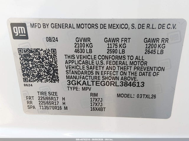 Продажа на аукционе авто 2024 Gmc Terrain Awd Sle, vin: 3GKALTEG0RL384613, номер лота: 45782210