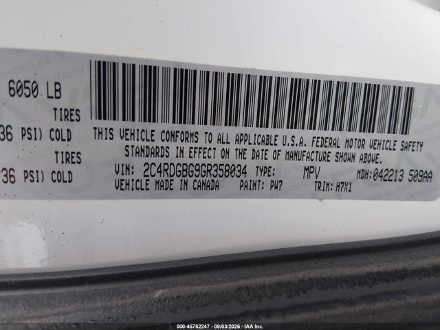 Продаж на аукціоні авто 2016 Dodge Grand Caravan American Value Pkg, vin: 2C4RDGBG9GR358034, номер лоту: 45782247