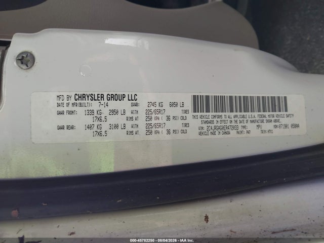 45782250 :رقم المزاد ، 2C4JRGAG0ER472033 vin ، 2014 Ram Cargo Tradesman مزاد بيع