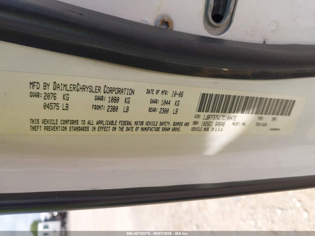 45782278 :رقم المزاد ، 1J8FF57W17D180472 vin ، 2007 Jeep Compass Limited مزاد بيع