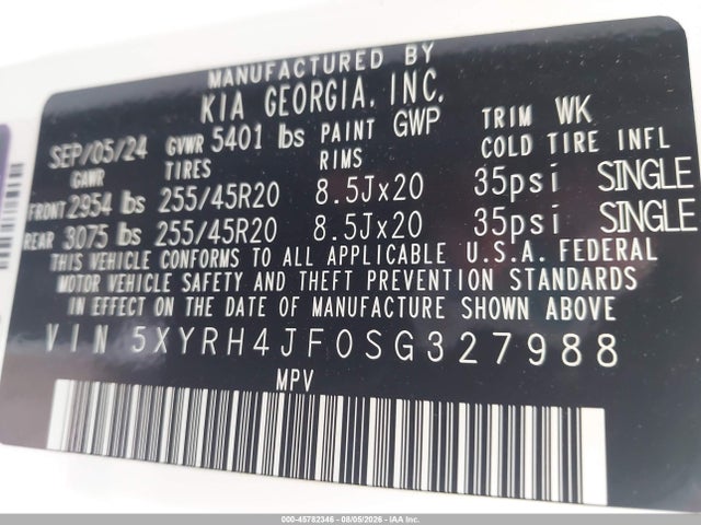 KIA SORENTO EX 2025 5XYRH4JF0SG327988 Image 9