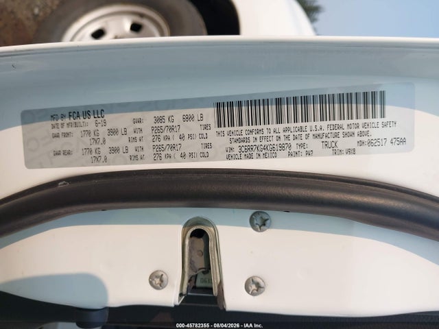 Aukcja sprzedaży 2019 Ram 1500 Classic Tradesman  4x4 5'7 Box, vin: 3C6RR7KG4KG619870, numer aukcji: 45782355