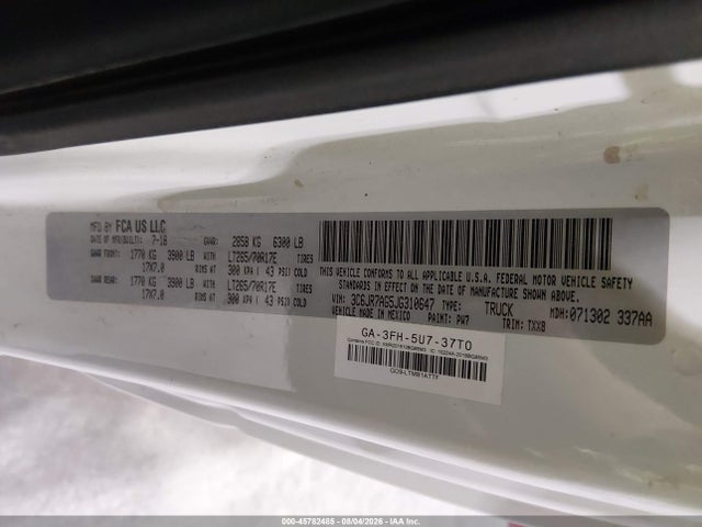 3C6JR7AG5JG310647 RAM 1500 Tradesman 4x4 6&#039;4 Box
