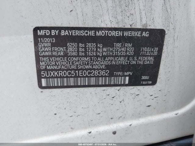 2014 Bmw X5 Xdrive35i მანქანა იყიდება აუქციონზე, vin: 5UXKR0C51E0C28362, აუქციონის ნომერი: 45782497
