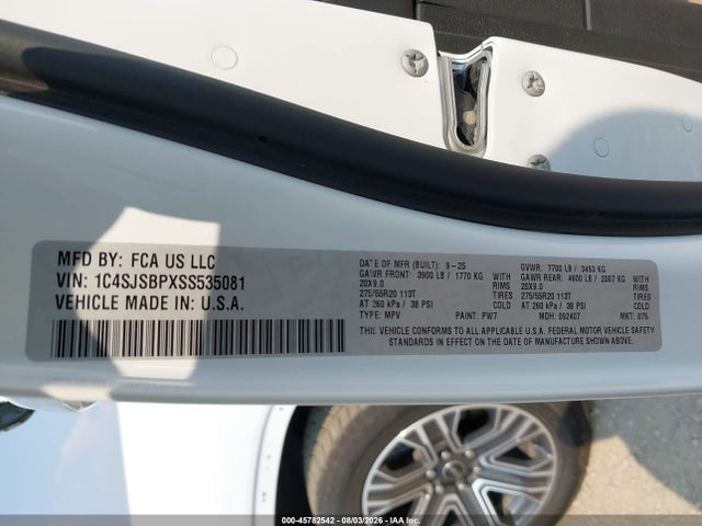 Продажа на аукционе авто 2025 Jeep Wagoneer L Series Ii 4x4, vin: 1C4SJSBPXSS535081, номер лота: 45782542