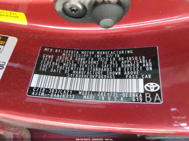 Toyota Corolla Xle 2019 5YFBURHE0KP869465 Image 9