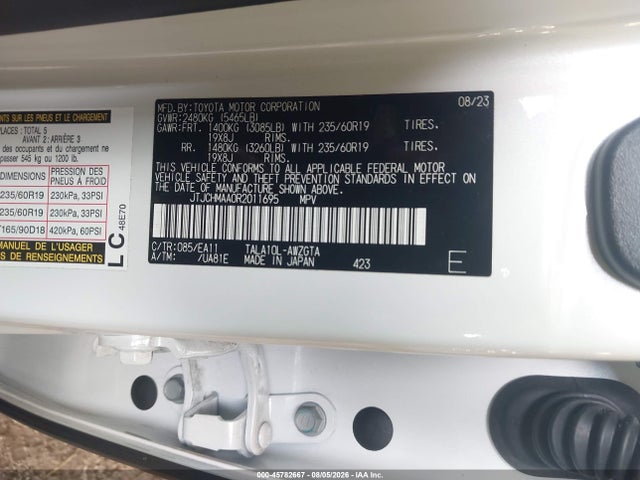 Aukcja sprzedaży 2024 Lexus Rx 350 Premium, vin: JTJCHMAA0R2011695, numer aukcji: 45782667