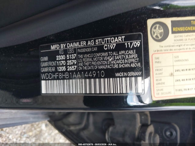 2010 Mercedes-benz E 350 4matic მანქანა იყიდება აუქციონზე, vin: WDDHF8HB1AA144910, აუქციონის ნომერი: 45782679