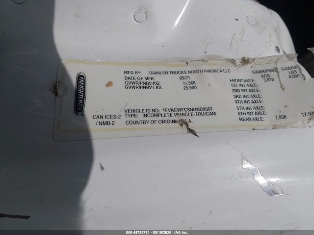Продаж на аукціоні авто 2022 Freightliner M2 106, vin: 1FVACWFC8NHND9507, номер лоту: 45782761