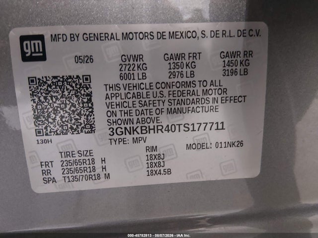 Chevrolet Blazer Lt 2026 3GNKBHR40TS177711 Image 9