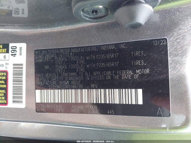 Продажа на аукционе авто 2024 Toyota Sienna Xle, vin: 5TDYRKEC0RS186799, номер лота: 45782820