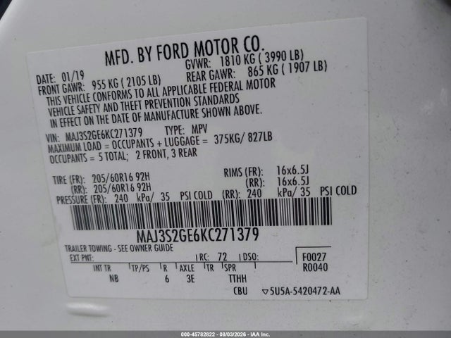 Ford Ecosport Se 2019 MAJ3S2GE6KC271379 Image 9