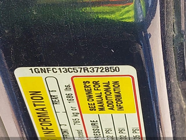 45782885 :رقم المزاد ، 1GNFC13C57R372850 vin ، 2007 Chevrolet Tahoe Ls مزاد بيع