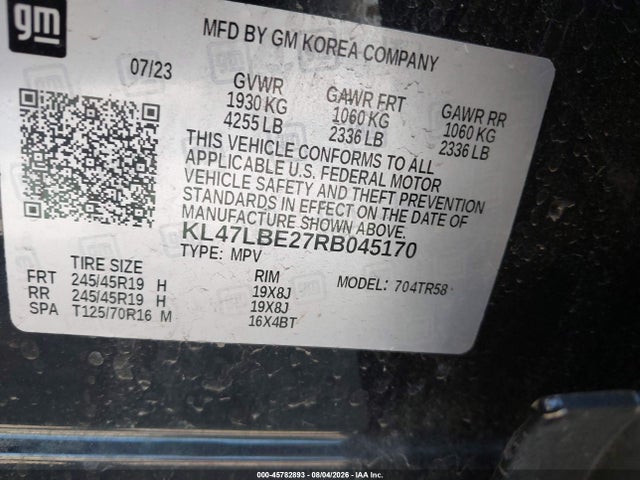 Aukcja sprzedaży 2024 Buick Envista Sport Touring Fwd, vin: KL47LBE27RB045170, numer aukcji: 45782893