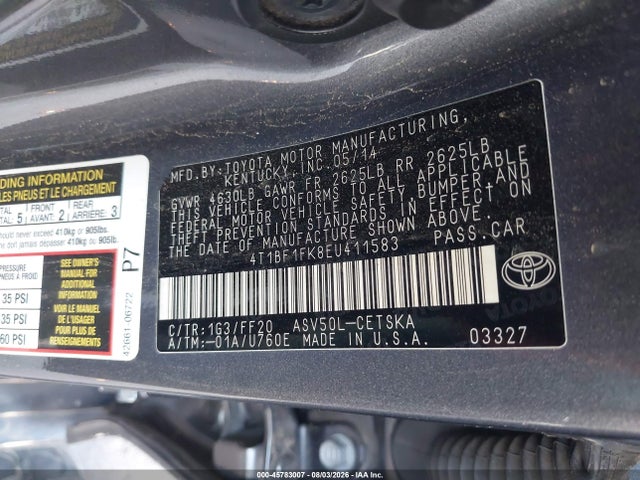 Toyota CAMRY SE 2014 4T1BF1FK8EU411583 Image 9