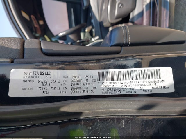 Продажа на аукционе авто 2017 Jeep Grand Cherokee Limited, vin: 1C4RJFBG4HC899117, номер лота: 45783179