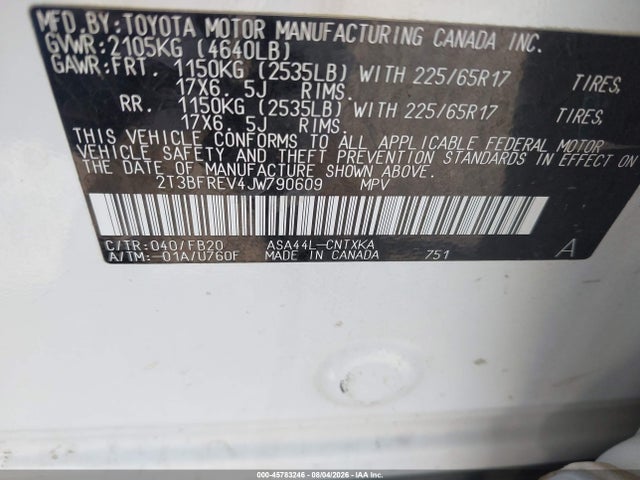 Toyota RAV4 LE 2018 2T3BFREV4JW790609 Image 9