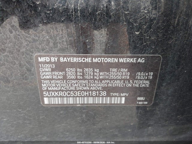 Aukcja sprzedaży 2014 Bmw X5 Xdrive35i, vin: 5UXKR0C53E0H18138, numer aukcji: 45783280