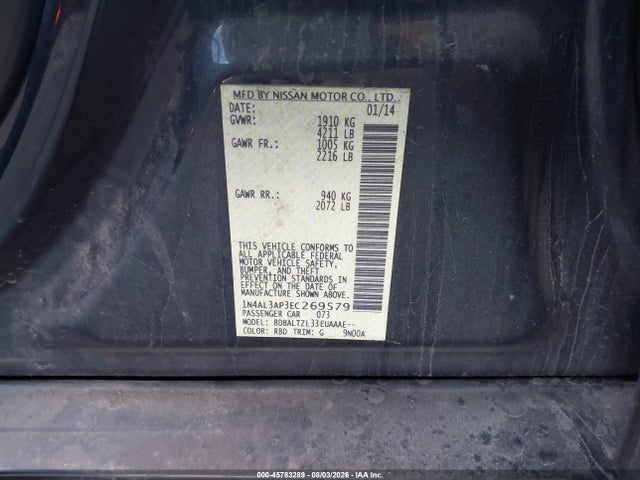 Продажа на аукционе авто 2014 Nissan Altima 2.5 Sv, vin: 1N4AL3AP3EC269579, номер лота: 45783289