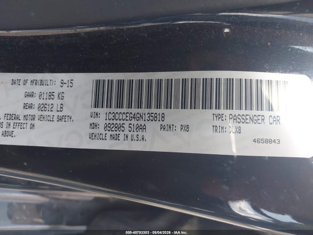 Продаж на аукціоні авто 2016 Chrysler 200 C, vin: 1C3CCCEG4GN135818, номер лоту: 45783303