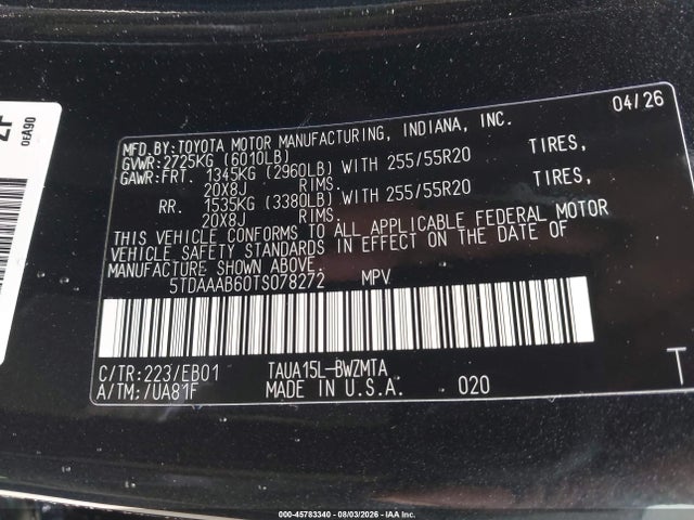 2026 Lexus Tx 350 Premium მანქანა იყიდება აუქციონზე, vin: 5TDAAAB60TS078272, აუქციონის ნომერი: 45783340