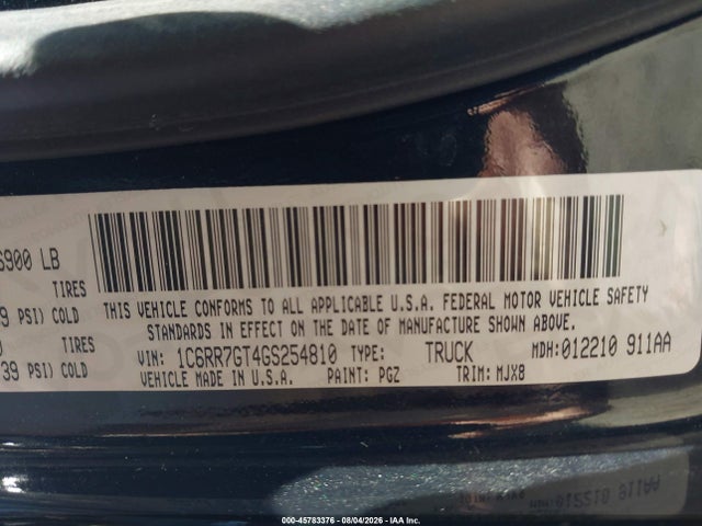 2016 Ram 1500 Big Horn მანქანა იყიდება აუქციონზე, vin: 1C6RR7GT4GS254810, აუქციონის ნომერი: 45783376