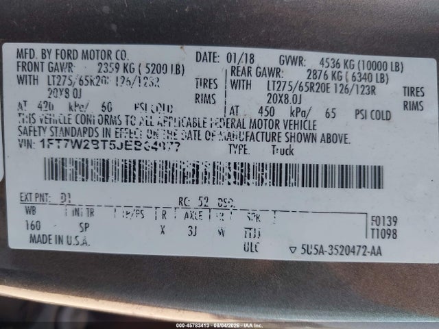 1FT7W2BT5JEB64977 Ford F-250 King Ranch