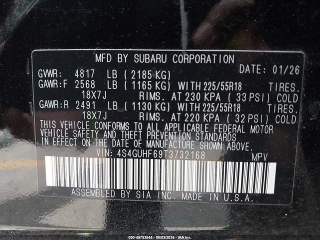 Продаж на аукціоні авто 2026 Subaru Crosstrek Sport, vin: 4S4GUHF69T3732168, номер лоту: 45783544