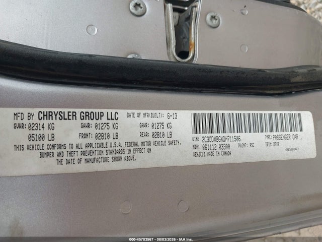 2013 Dodge Charger Se მანქანა იყიდება აუქციონზე, vin: 2C3CDXBGXDH711506, აუქციონის ნომერი: 45783567