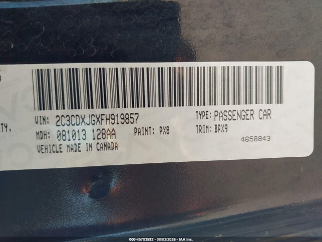 Продажа на аукционе авто 2015 Dodge Charger Sxt, vin: 2C3CDXJGXFH919857, номер лота: 45783592