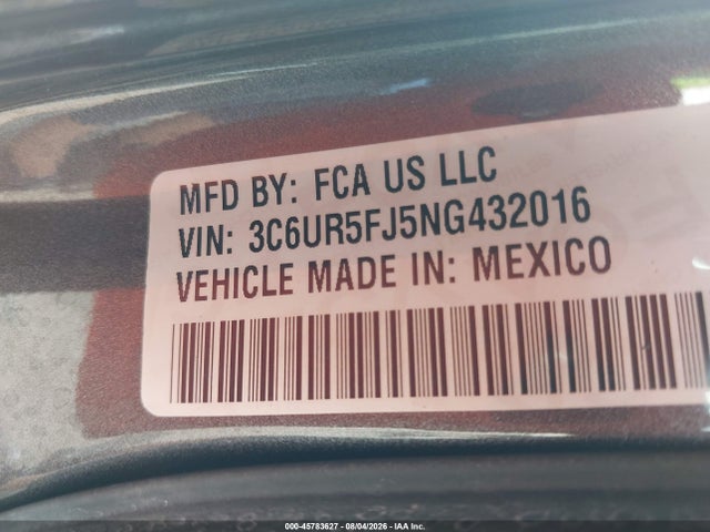 Продаж на аукціоні авто 2022 Ram 2500 Laramie  4x4 6'4 Box, vin: 3C6UR5FJ5NG432016, номер лоту: 45783627