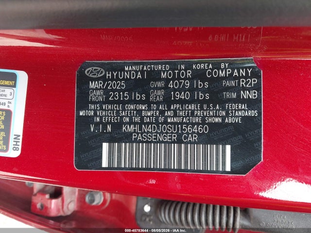 Aukcja sprzedaży 2025 Hyundai Elantra Hybrid Limited, vin: KMHLN4DJ0SU156460, numer aukcji: 45783644