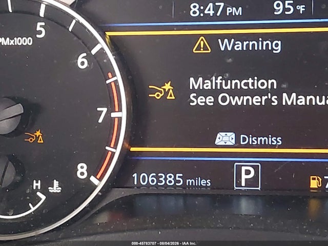 1N4BL4CV6NN333110 Nissan Altima Sr Fwd