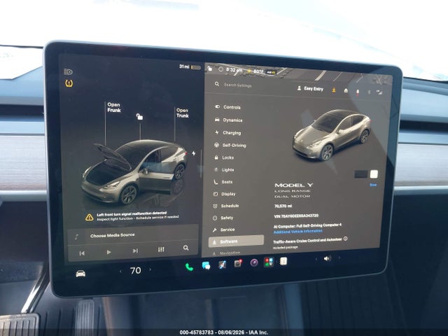 Продаж на аукціоні авто 2025 Tesla Model Y Long Range Dual Motor All-wheel Drive, vin: 7SAYGDEE6SA343720, номер лоту: 45783783