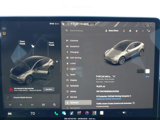 Продаж на аукціоні авто 2025 Tesla Model Y Long Range Dual Motor All-wheel Drive, vin: 7SAYGDEE6SA343720, номер лоту: 45783783