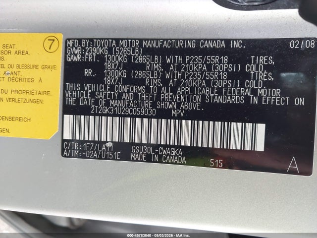 Продажа на аукционе авто 2009 Lexus Rx 350, vin: 2T2GK31U29C059030, номер лота: 45783840