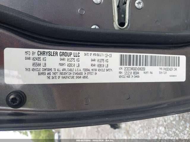 Aukcja sprzedaży 2014 Chrysler 300, vin: 2C3CCARG6EH206358, numer aukcji: 45783844