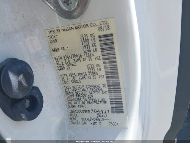 Nissan Frontier Sv 2019 1N6AD0CU8KN704411 Image 9