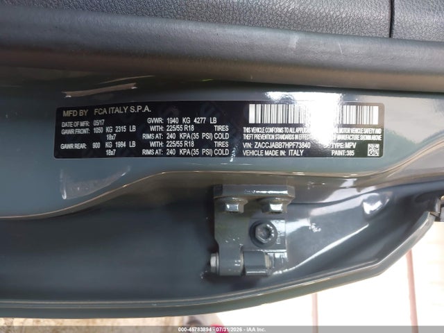 Jeep Renegade Latitude 2017 ZACCJABB7HPF73840 Image 9