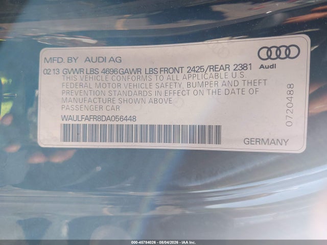 Продаж на аукціоні авто 2013 Audi A5 2.0t Premium, vin: WAULFAFR8DA056448, номер лоту: 45784026