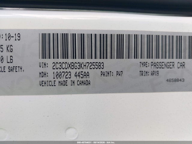 Dodge Charger Sxt Rwd 2019 2C3CDXBG3KH725583 Image 9
