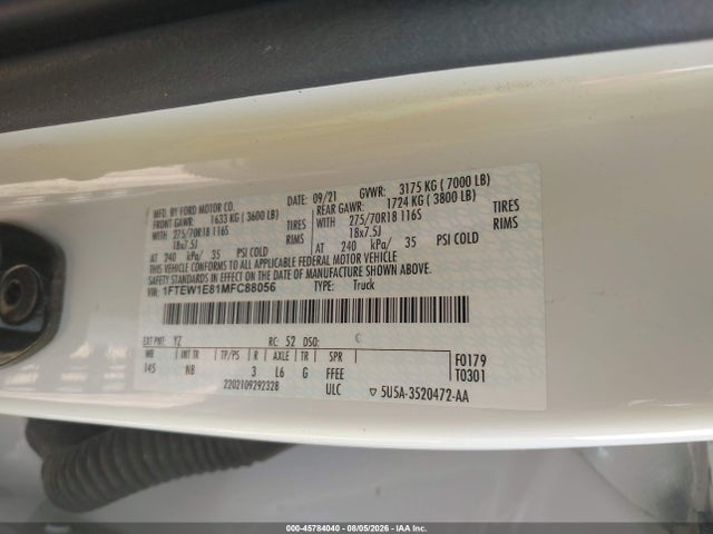 Ford F-150 Tremor 2021 1FTEW1E81MFC88056 Image 9