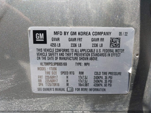 Продаж на аукціоні авто 2023 Chevrolet Trailblazer Fwd Lt, vin: KL79MPSL9PB005169, номер лоту: 45784052