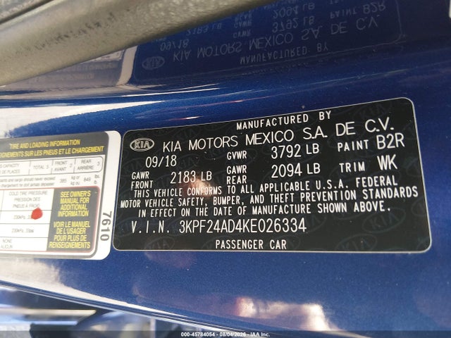 KIA Forte Lxs 2019 3KPF24AD4KE026334 Image 9